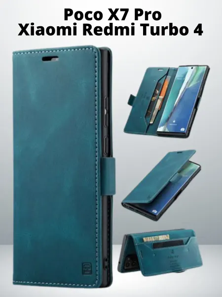 AksPhone Чехол книжка Poco X7 Pro 5G с карманом и подставкой