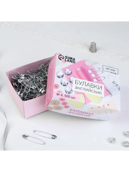 Сима-Ленд & Арт Узор Булавки английские качественные 5см 500шт