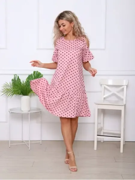 Таисия Платье сарафан в горошек летнее домашнее