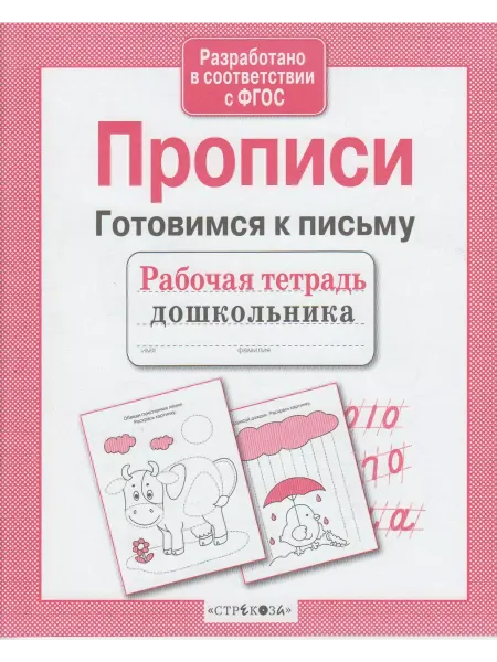 Стрекоза Рабочая тетрадь дошкольника Прописи Готовимся к письму