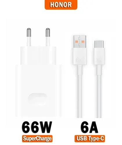 Комплект зарядное устройство Honor Super Charge с USB 66W Max (HW-100600E00) с кабелем 6A