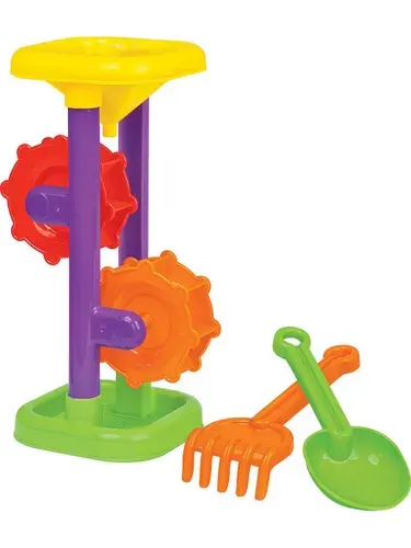 Набор игрушек для песочницы Полесье Мельница, совок, грабельки