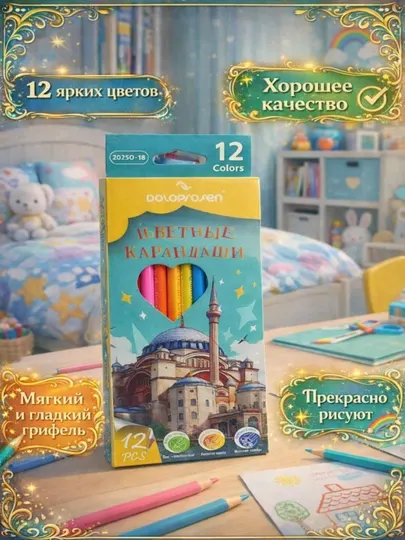 Цветные карандаши для рисования, с мягким грифелем, яркие насыщенные оттенки