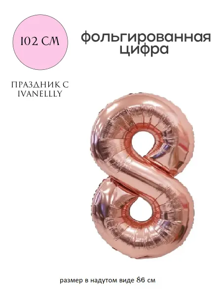 Ivanellly Фольгированная цифра воздушный шар для фотозоны на 8 лет
