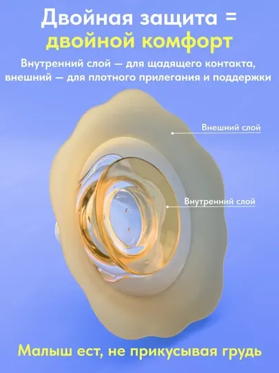 Силиконовая накладка для кормления грудью, защита сосков, 1 шт
