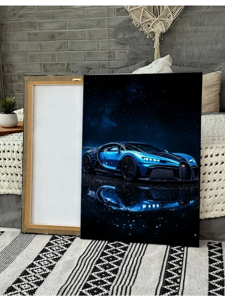 Myholstik Картина "Синий Bugatti в космосе" 80x100