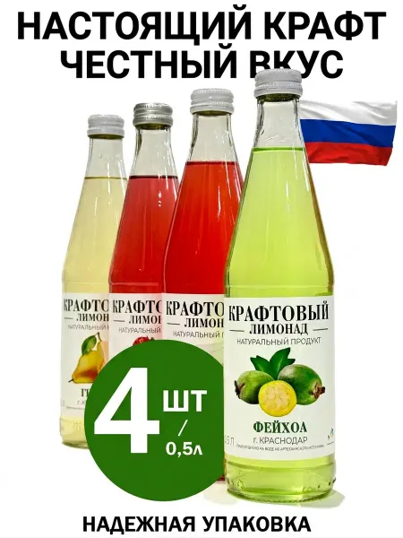 Крафтовый лимонад набор фейхоа малина клубника груша