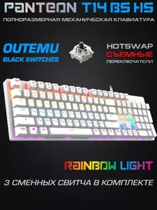МЕХАНИЧЕСКАЯ КЛАВИАТУРА С LED-ПОДСВЕТКОЙ RAINBOW PANTEON T14 BS HS White (82)