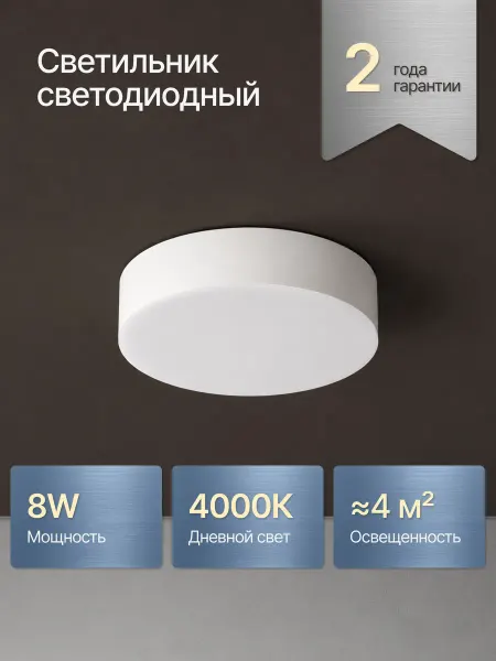 DzivaTek Светильник потолочный светодиодный led 8W