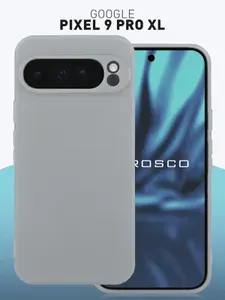 Чехол для Google Pixel 9 Pro XL (Гугл Пиксель 9 Про ХЛ), тонкий с матовым покрытием и защитой модуля камер, серый ROSCO
