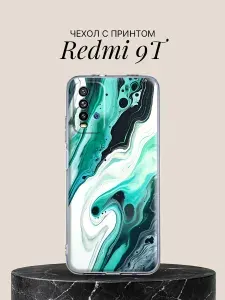 Силиконовый чехол на Redmi 9T Зеленый для Редми 9Т