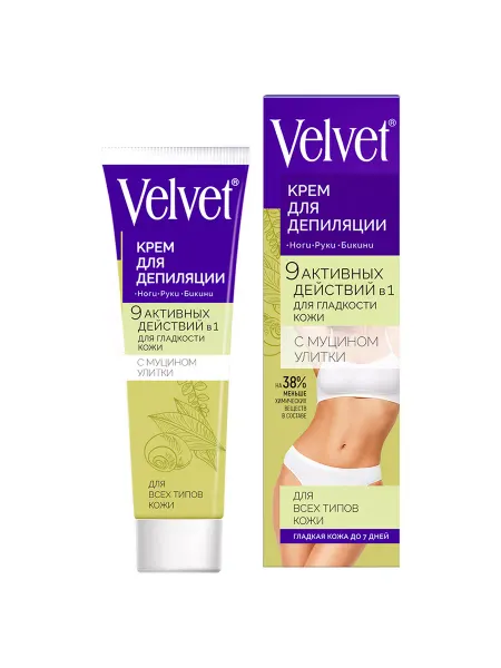 Velvet Крем для депиляции увлажняющий с муцином улитки 9в1 100мл