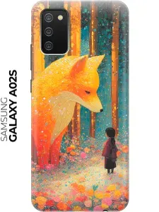 Силиконовый чехол на Samsung Galaxy A02s с принтом "Лиса и девочка"