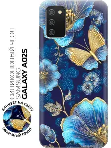 Силиконовый чехол на Samsung Galaxy A02s с принтом "Синяя симфония природы"