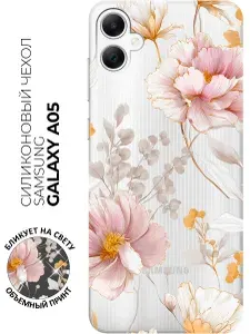 Силиконовый чехол на Samsung Galaxy A05 с принтом "Шепчущие лепестки"