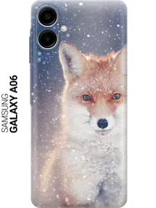 Силиконовый чехол на Samsung Galaxy A06 с принтом "Лисица в снегопад"