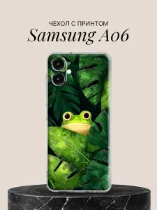 Чехол на Samsung A06 с принтом Лягушка в листве