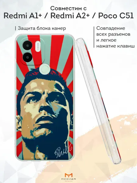 Мобилиус Чехол на Xiaomi Redmi A1+ с принтом Криштиану Роналду