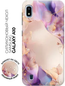 Силиконовый чехол на Samsung Galaxy A10 с принтом "Золото в волнах"