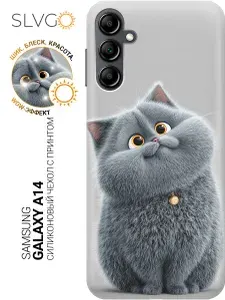Силиконовый чехол на Samsung Galaxy A14 с принтом Серый озорник, trn