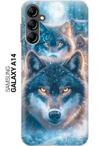 Силиконовый чехол на Samsung Galaxy A14 с принтом "Стая волков"