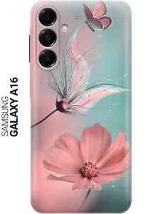 Силиконовый чехол на Samsung Galaxy A16 с принтом "Бабочка и цветы"