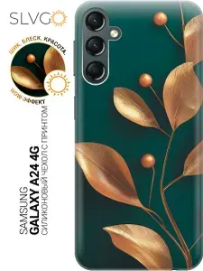 Силиконовый чехол на Samsung Galaxy A24 с принтом Золотая ветвь жизни, trn