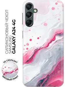 Силиконовый чехол на Samsung Galaxy A24 с принтом "Бело-розовый срез"