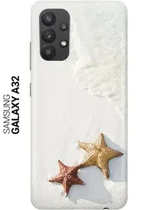 Ультратонкий силиконовый чехол-накладка для Samsung Galaxy A32 с принтом "Две морские звезды"