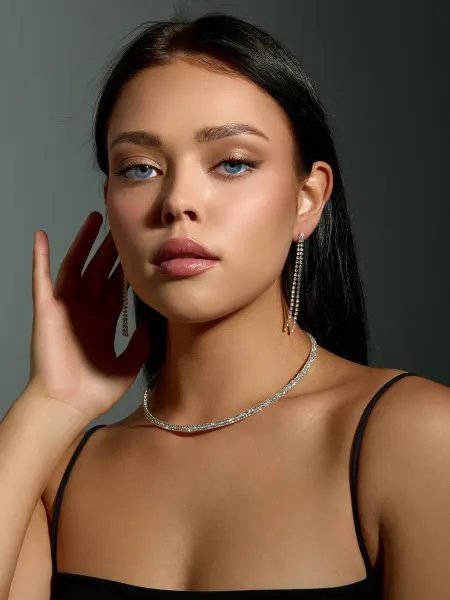 ABC Fashion Комплект бижутерии колье и серьги со стразами