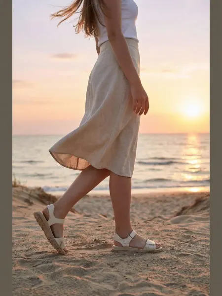 ABI-SHOES Босоножки белые без каблука
