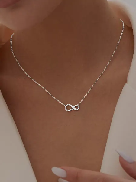 Аксессорика Outlet Подвеска бижутерия на шею с камнем бесконечность Accessorica