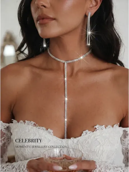 CELEBRITY ACCESSORIES Серьги и колье бижутерия комплект на выпускной