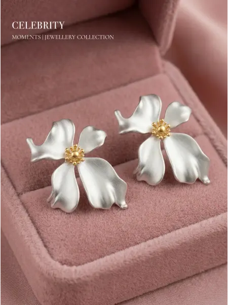CELEBRITY ACCESSORIES Серьги бижутерия крупные под серебро