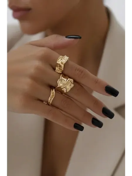 Yasmin Accessories Кольца мятые набор