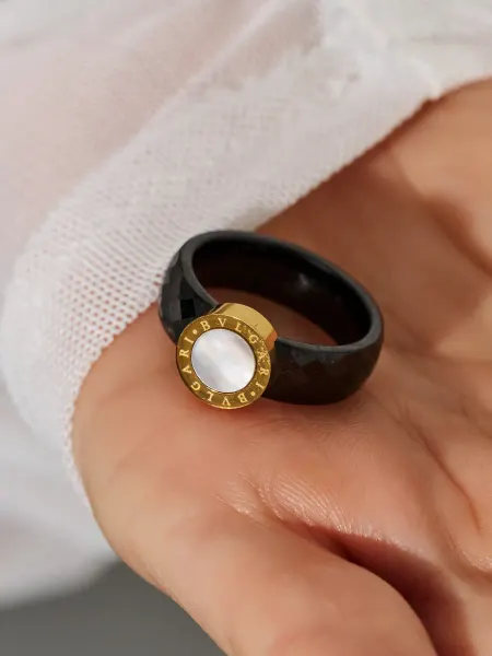 Dari accessory Кольцо керамическое в стиле Булгари