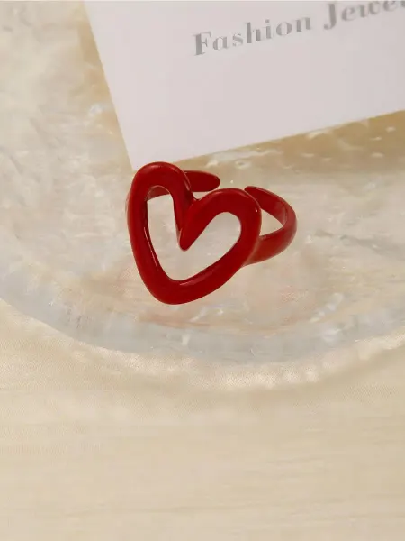 LAWE GOTHIC Милое разъемное акриловое кольцо Acryl Heart красное