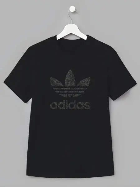 Nuobi Kids Детская футболка Adidas Логотип Спортивная Минимализм Черная