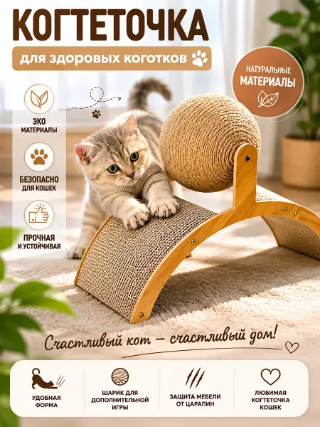 Прочные картонные когтеточки для кошек с двойной дугой
