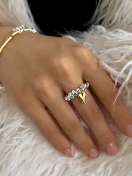 Alla Freud Jewellery Кольцо из гематита с сердечком
