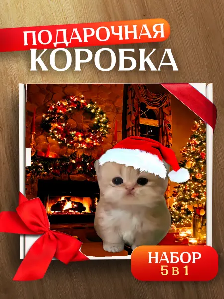 Allure Gift Коробка подарочная новогодняя мем котики
