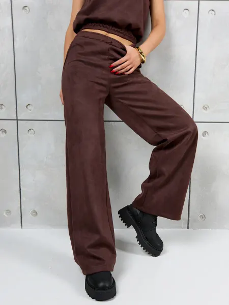 AMAZING CLOTHES штаны спортивные замшевые прямые весенние