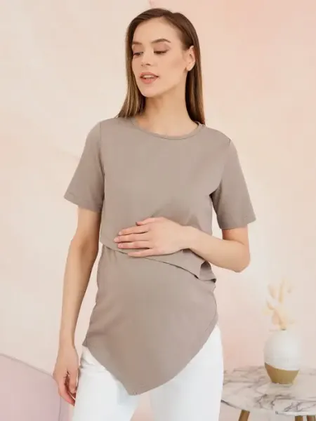 AMAZING MOM Футболка для беременных и кормления удлиненная