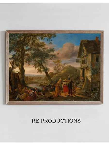 Re.productions Постер A fortune teller and peasants before an - Jan Steen