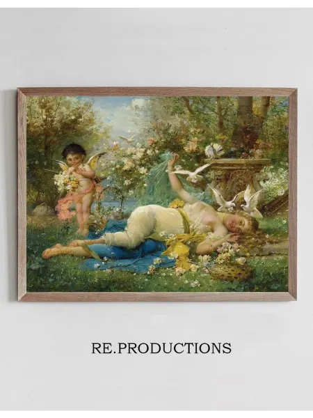 Re.productions Постер Venus And Cupid - Hans Zatzka
