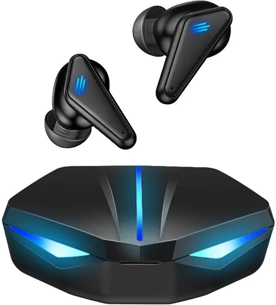 Беспроводные блютуз наушники с LED-Дисплеем TWS / Игровая гарнитура с микрофоном и Кейсом Power Bank для iPhone Android IPX5 ( Черный )