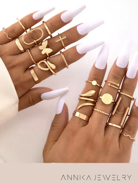 ANNIKA jewelry Набор колец бижутерия сердце
