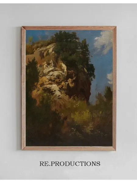 Re.productions Постер Landschaft, Felsgestein - Anselm Feuerbach