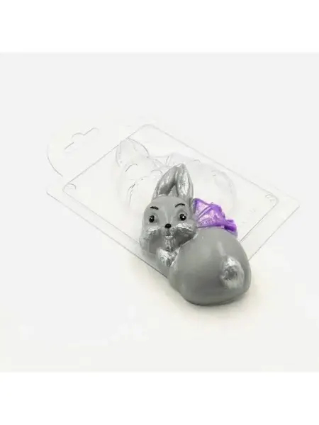 AnyMolds Пластиковая форма для мыла и шоколада Зайчик с бантиком