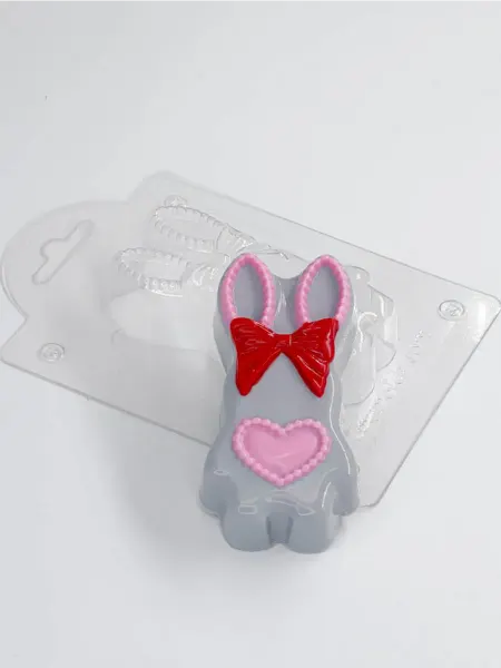 AnyMolds Зайка с сердцем и бантом форма пластиковая